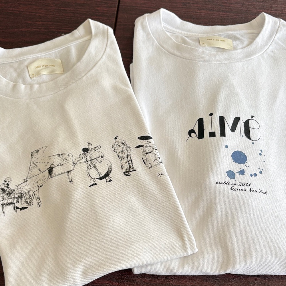 Aime Leon Dore White Graphic Tees